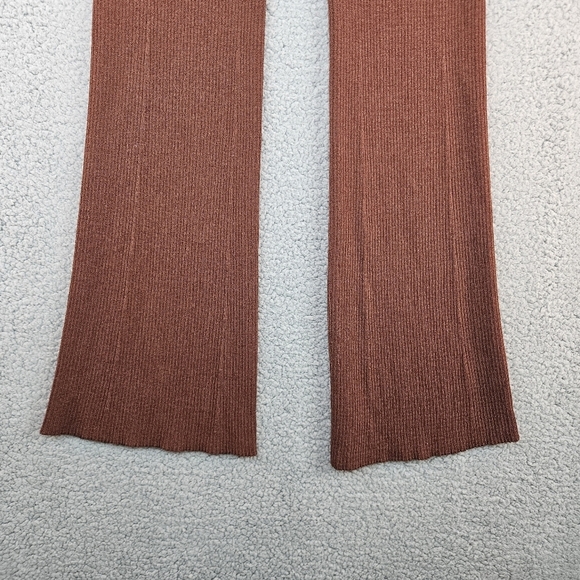Aeron Womens Egon Brown/Rust Ribbed Knit Flare Pants Sz M Casual Comfort Cozy - Picture 10 of 13
